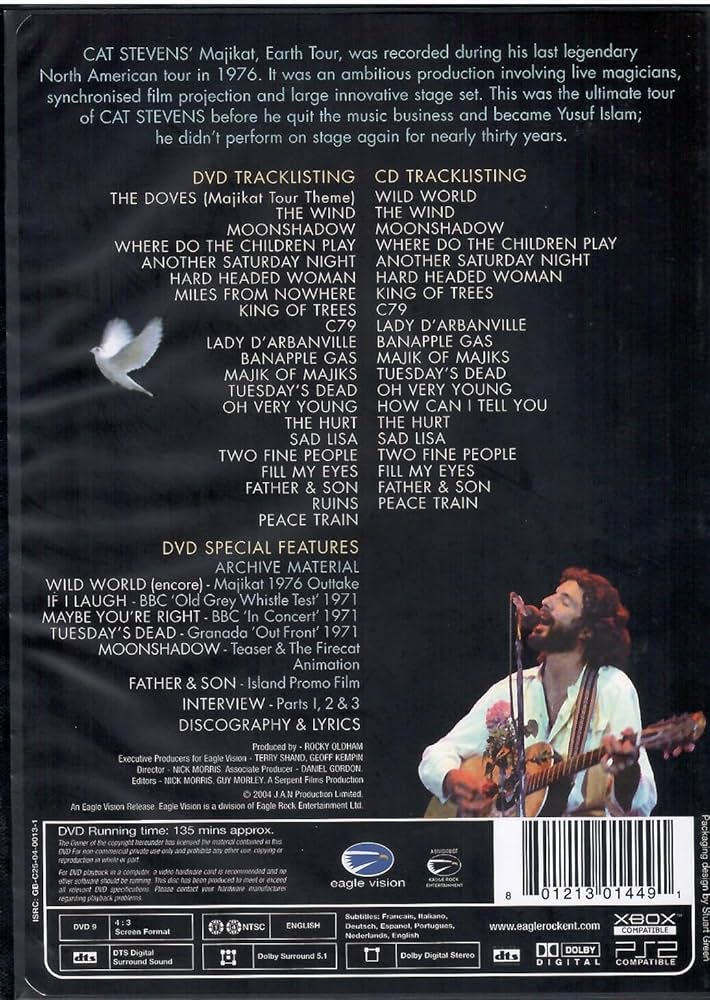 キャット・スティーヴンス [DVD] Amazon.com: Cat Stevens - Majikat - Earth Tour 1976 (Dvd+Cd
